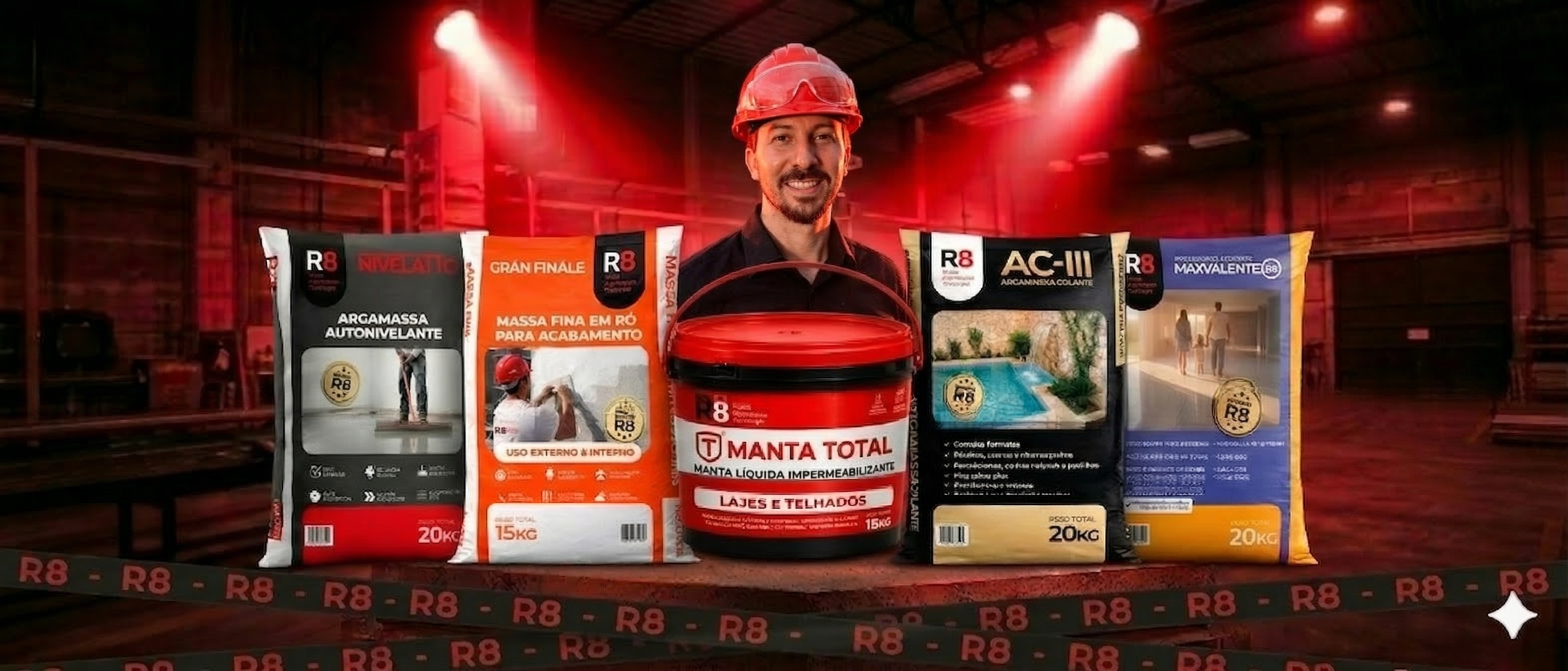 R8 Tintas e Argamassas — Portfólio de produtos